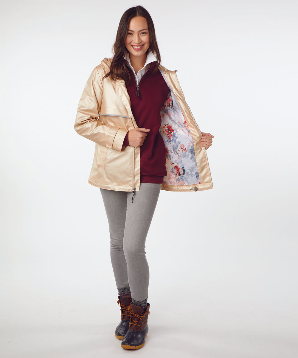 Women's Charles River Rain Jacket - With Monogram - Printed Lining